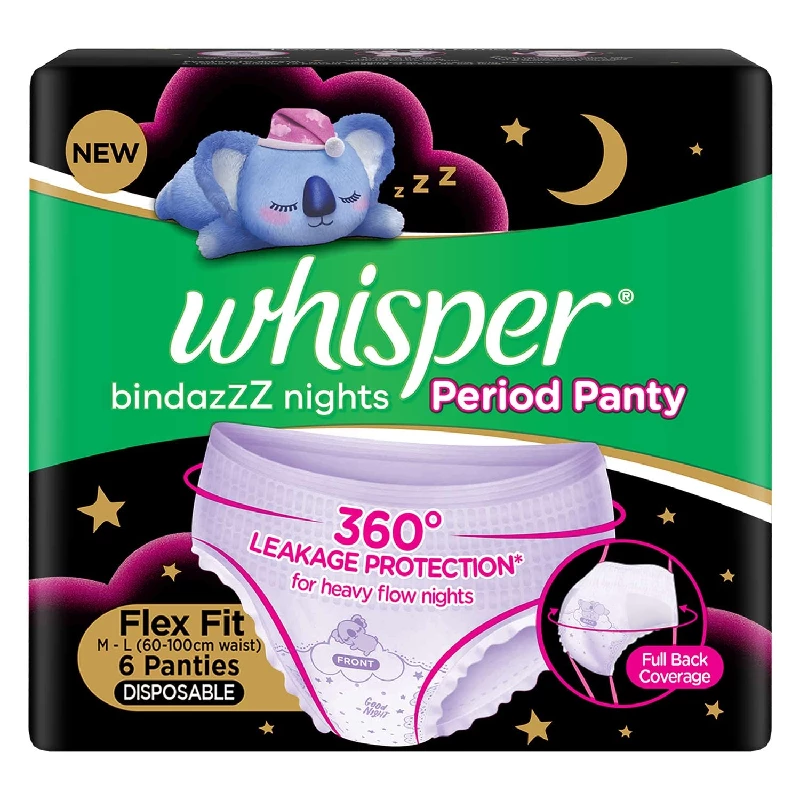 Whisper Bindazzz Night Period Panty Whisper Bindazzz Night Period Panty-Pack Size-6 Pads