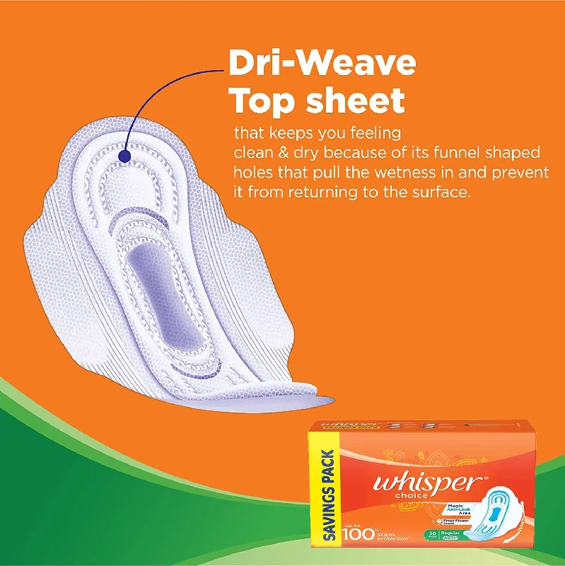 Whisper Choice Sanitary Regular Pads - Image 3