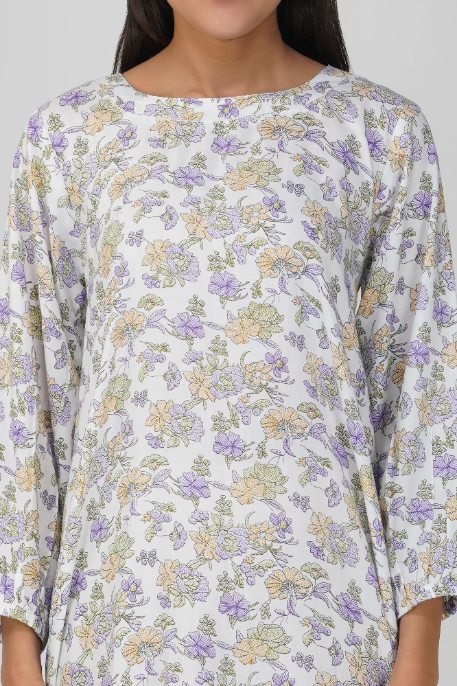 White Floral Cotton Dress - Image 5