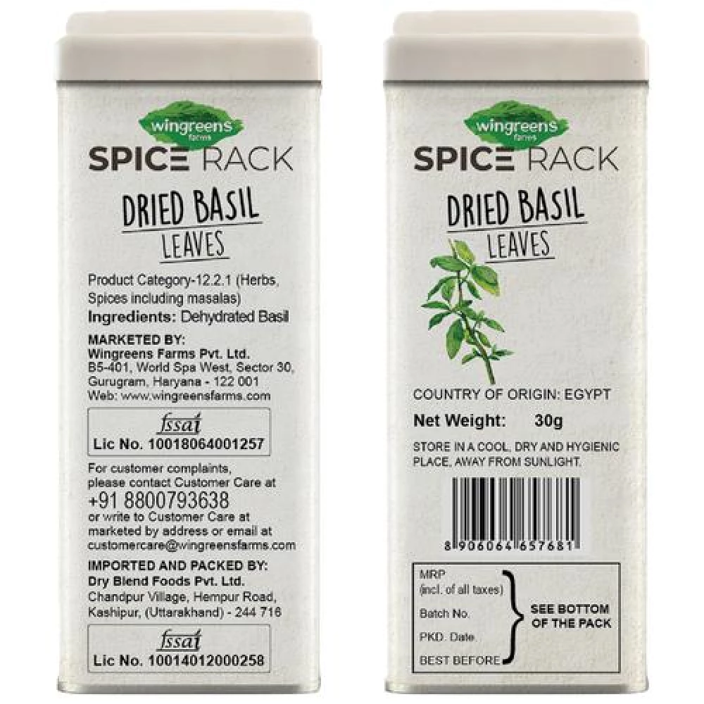 Wingreens Farms Spice Rack Basil Leaves - International Herb Seasoning - Image 2