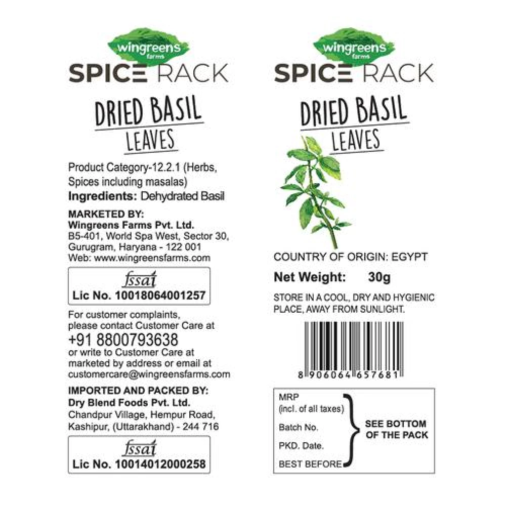Wingreens Farms Spice Rack Basil Leaves - International Herb Seasoning - Image 4