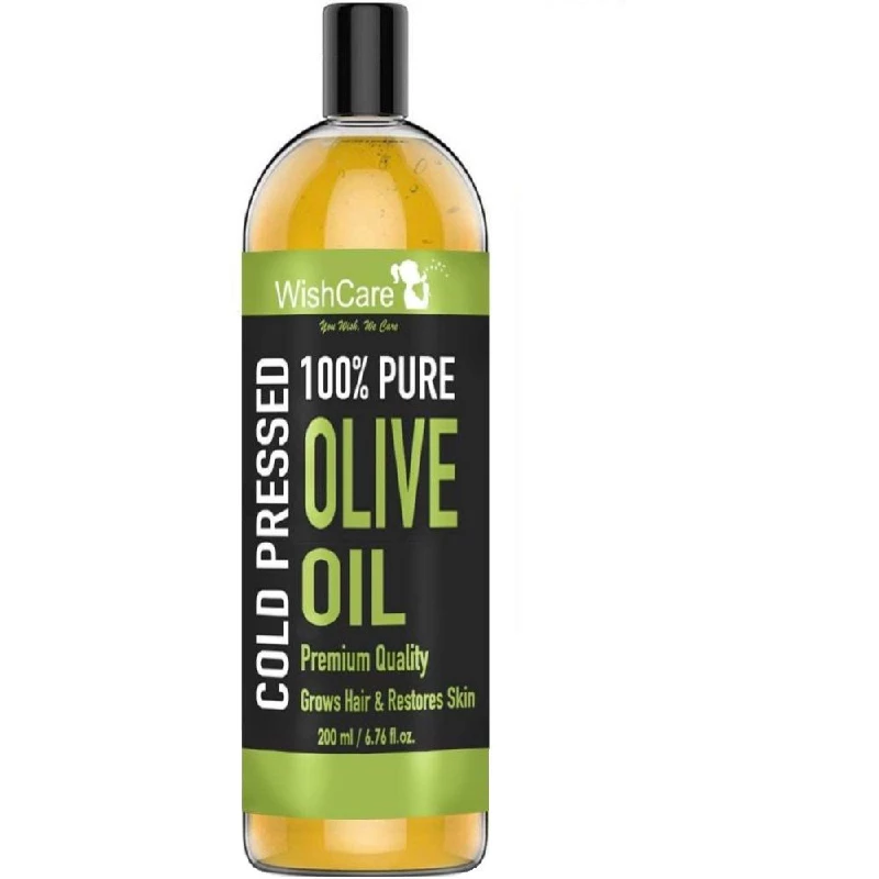 WishCare 100% Pure Cold Pressed Olive Oil for Healthy Hair and Glowing Skin WishCare 100% Pure Cold Pressed Olive Oil for Healthy Hair and Glowing Skin-Pack Size-200 ml