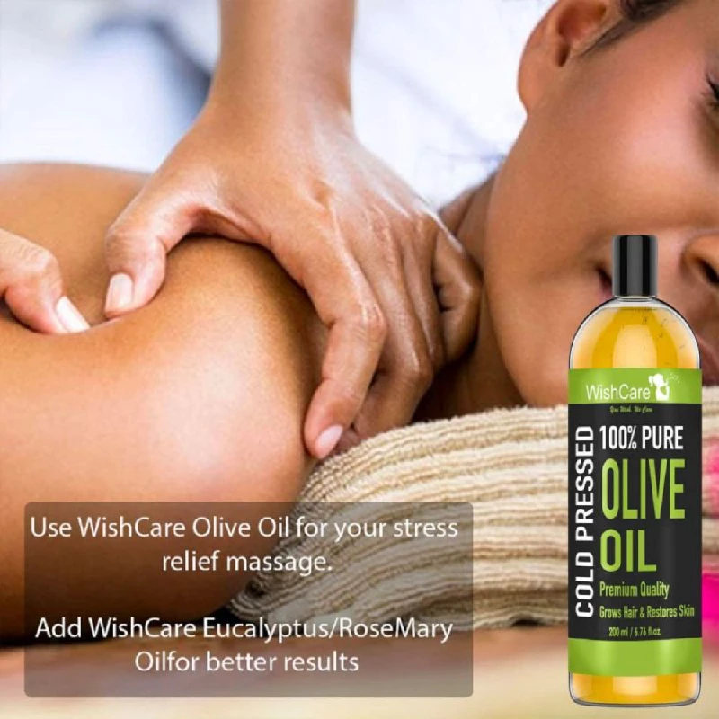 WishCare 100% Pure Cold Pressed Olive Oil for Healthy Hair and Glowing Skin - Image 7