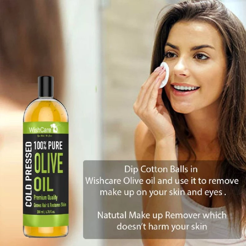 WishCare 100% Pure Cold Pressed Olive Oil for Healthy Hair and Glowing Skin - Image 8