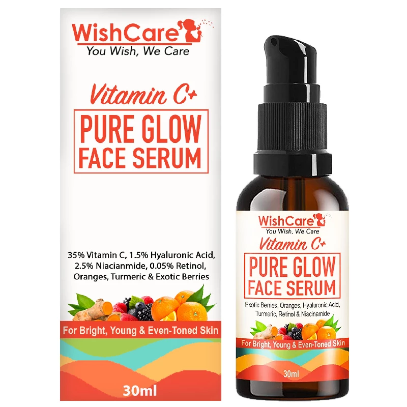 WishCare 35% Vitamin C+ Pure Glow Face Serum For Bright & Young Skin - Vitamin C Serum for Face WishCare 35% Vitamin C+ Pure Glow Face Serum For Bright & Young Skin - Vitamin C Serum for Face-Pack Size-30 ml