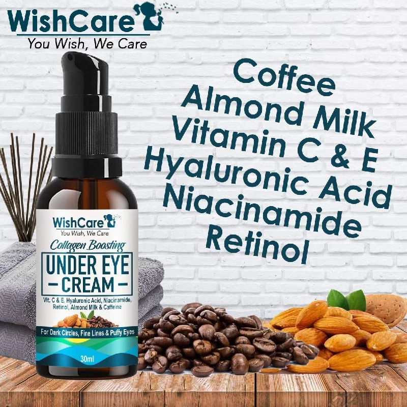 WishCare Collagen Boosting Under Eye Cream For Dark Circle, Puffy Eyes & Wrinkles - Coffee & Almond - Image 5