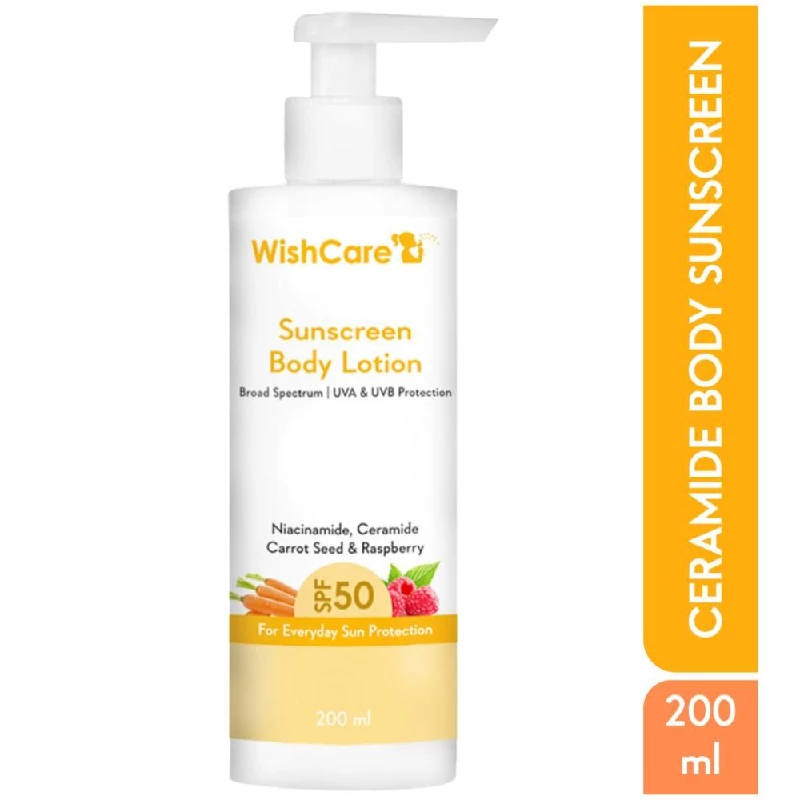 WishCare Sunscreen Body Lotion SPF 50 Broad Spectrum WishCare Sunscreen Body Lotion SPF 50 Broad Spectrum-Pack Size-200 ml