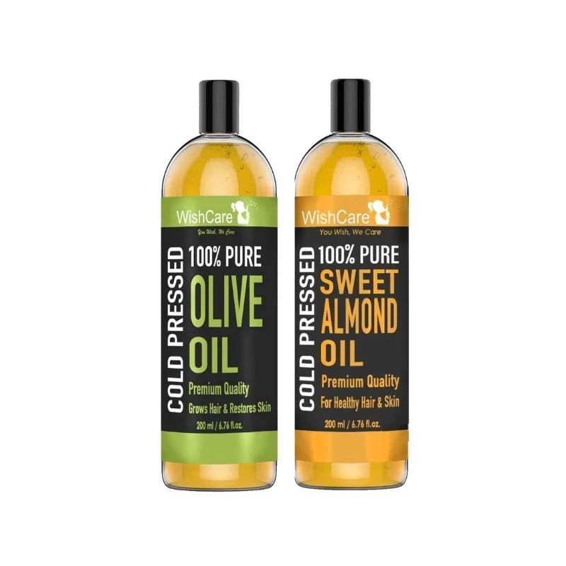 Wishcare 100% Pure Cold Pressed Olive Oil & Badam Rogan Sweet Almond Oil - Image 6