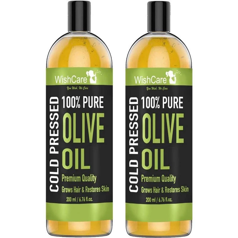 Wishcare 100% Pure Cold Pressed Olive Oil For Healthy Hair & Glowing Skin (Pack Of 2) Wishcare 100% Pure Cold Pressed Olive Oil For Healthy Hair & Glowing Skin (Pack Of 2)-Pack Size-200 ml (Each)