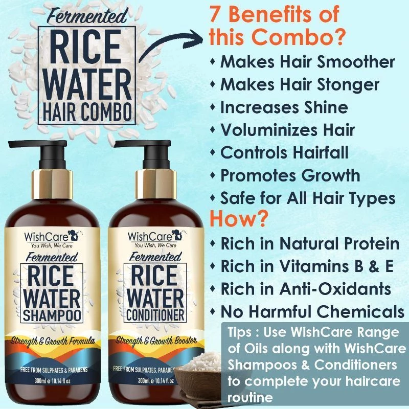 Wishcare Fermented Rice Water Shampoo For Dry & Frizzy Hair - Paraben And Sulphate Free Shampoo - Image 2