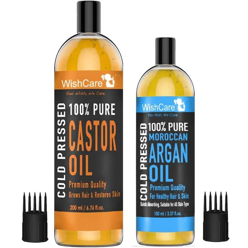 Wishcare Premium Cold Pressed Castor Oil & Pure Moroccan Argan Oil - Image 1