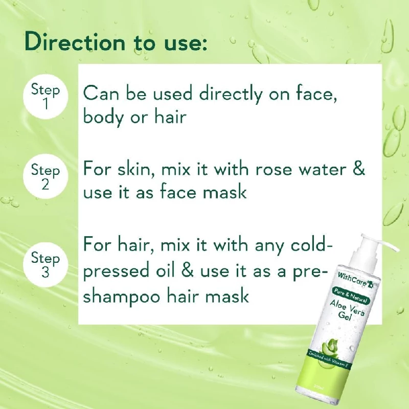 Wishcare Pure & Natural Aloe Vera Gel - Enriched With Vitamin E - Image 6