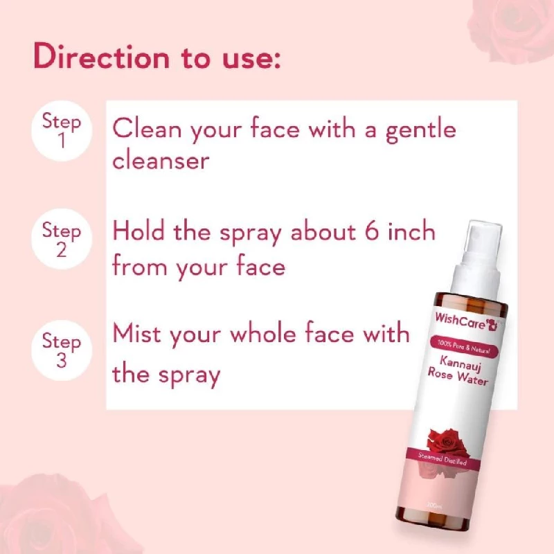 Wishcare Pure & Natural Kannauj Rose Water For Skin Face & Hair - Image 7