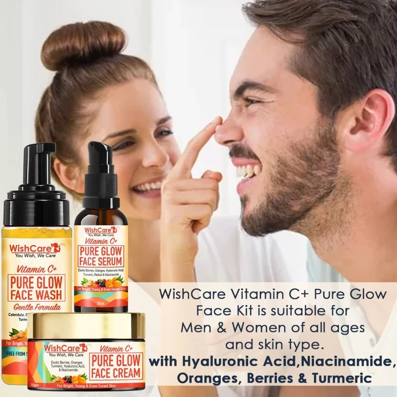 Wishcare Pure Glow Vitamin C Face Kit - For Bright & Young Skin With Hyaluronic Acid & Niacinamide - Image 4