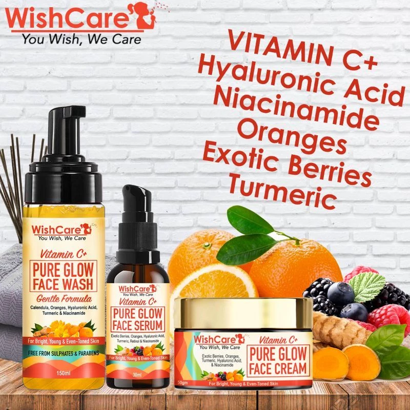 Wishcare Pure Glow Vitamin C Face Kit - For Bright & Young Skin With Hyaluronic Acid & Niacinamide - Image 6