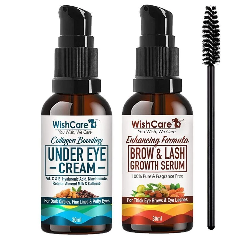 Wishcare Ultimate Eye Care Combo Under Eye Cream & Brow Lash Growth Serum Oil