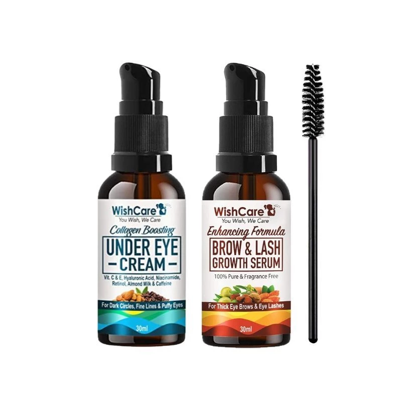 Wishcare Ultimate Eye Care Combo - Under Eye Cream & Brow-Lash Growth Serum Oil - Image 7