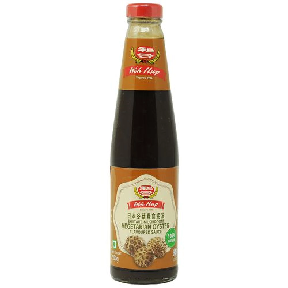 Woh Hup Shitake Mushroom Vegetarian Oyster Flavor Sauce Woh Hup Shitake Mushroom Vegetarian Oyster Flavor Sauce--500 g Bottle