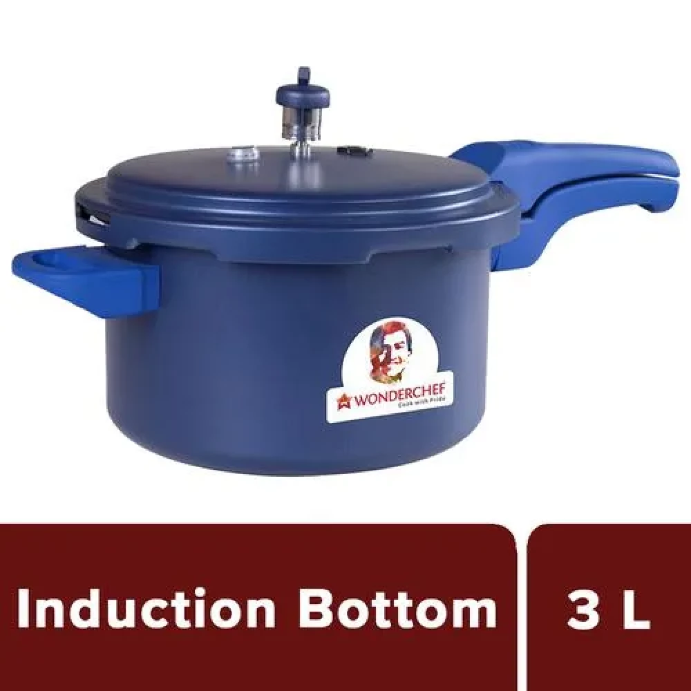 Wonderchef Non-Stick Pressure Cooker - Induction Base, Healthguard, Blue Wonderchef Non-Stick Pressure Cooker - Induction Base, Healthguard, Blue--3 L