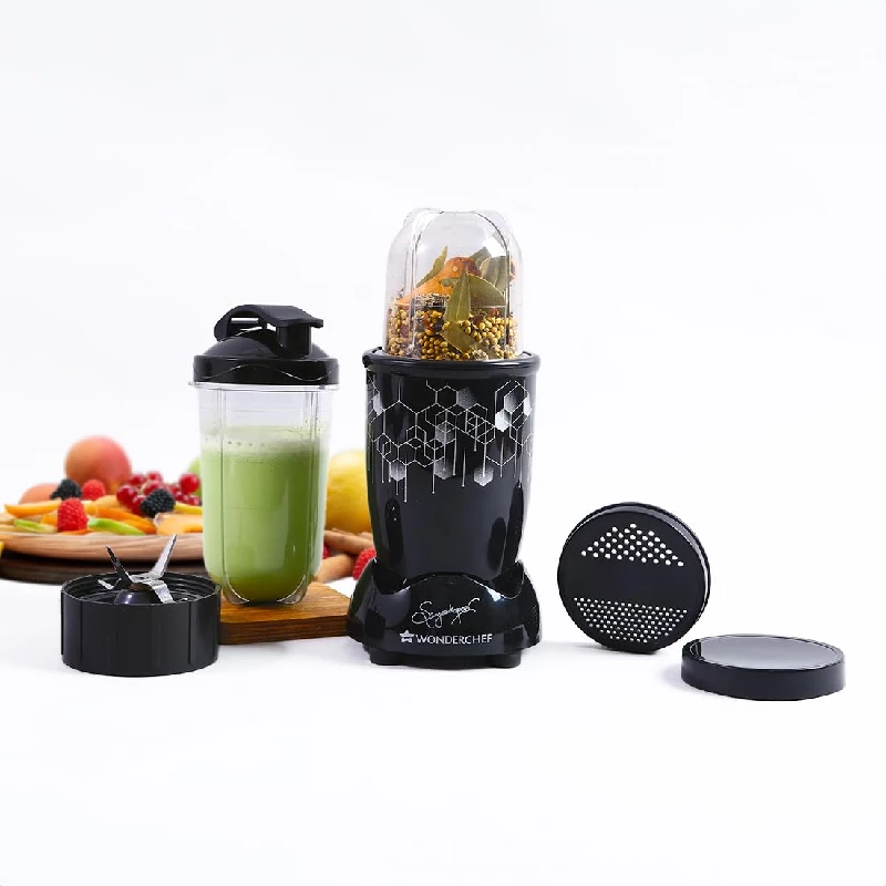 Wonderchef Nutri-Blend Mixer Grinder & Blender-Chrome Black Wonderchef Nutri-Blend Mixer Grinder & Blender-Chrome Black-Pack Size-2 Jar