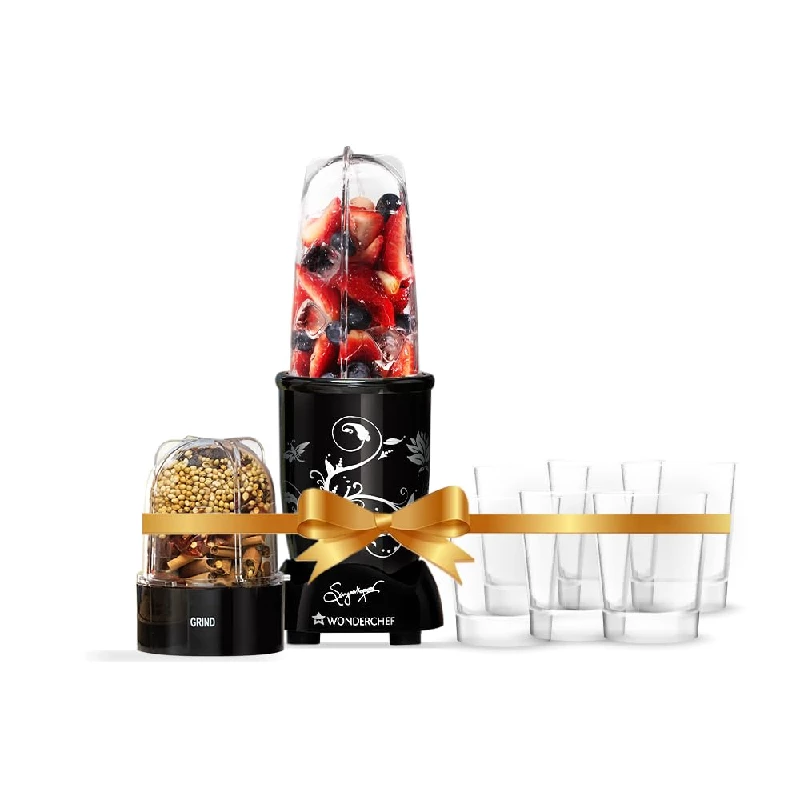 Wonderchef Nutriblend & Crystal Glass 6pc Set Combo Of 2