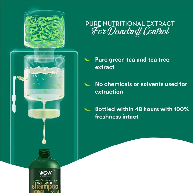 Wow Skin Science Green Tea & Tea Tree Anti-Dandruff Shampoo - Image 4