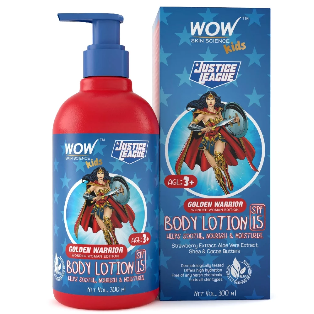 Wow Skin Science Kids Body Lotion - Golden Warrior Wonder Woman Edition Wow Skin Science Kids Body Lotion - Golden Warrior Wonder Woman Edition-Pack Size-300 ml