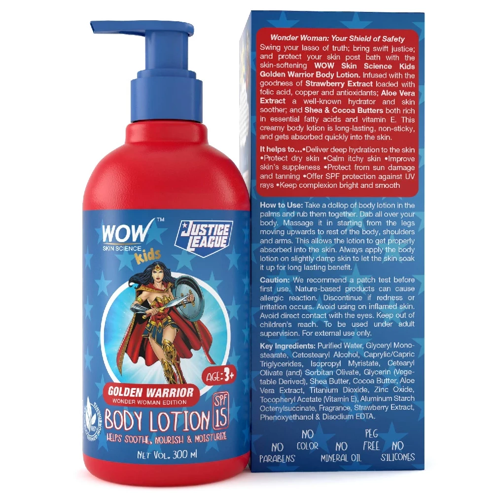 Wow Skin Science Kids Body Lotion - Golden Warrior Wonder Woman Edition - Image 2