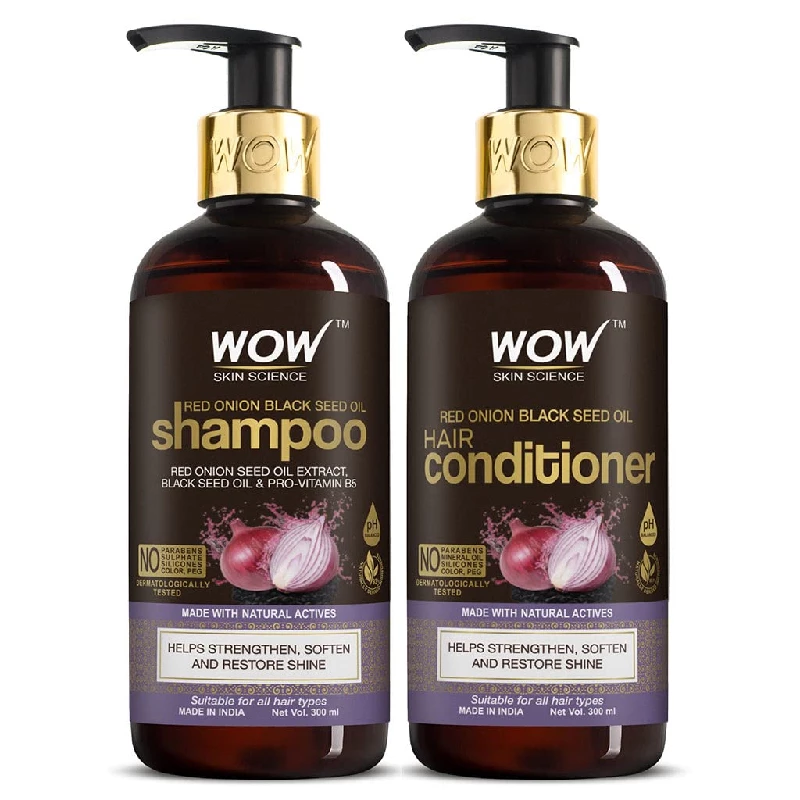Wow Skin Science Onion Oil Shampoo & Conditioner Kit Wow Skin Science Onion Oil Shampoo & Conditioner Kit-Pack Size-600 ml