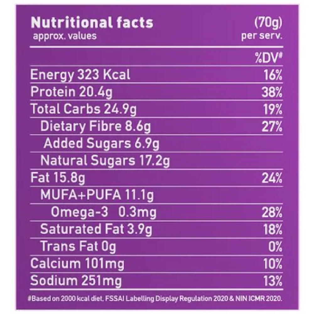 Yoga Bar 20g Protein Bar - Chocolate Brownie, No Added Sugar, Loaded With Fibre, 70 g (Pack of 6) - Image 4
