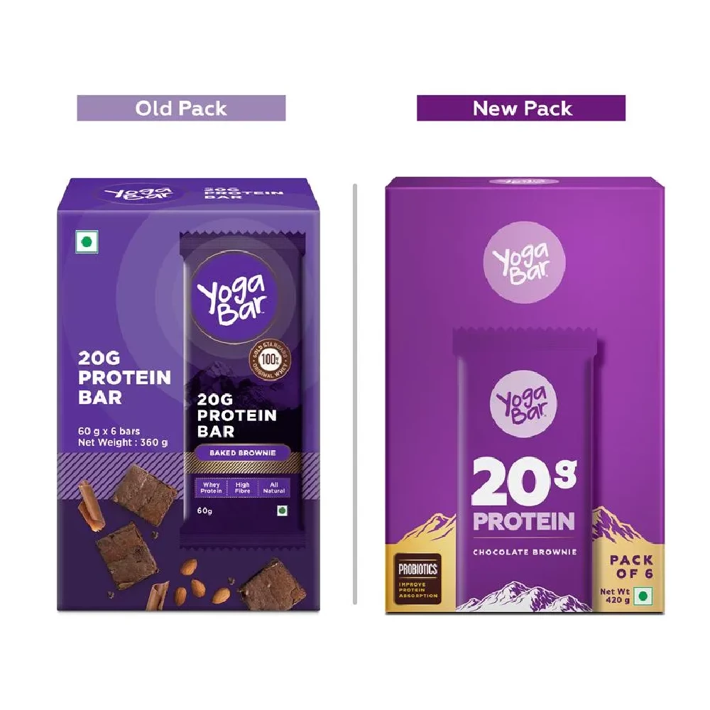 Yoga Bar 20g Protein Bar - Chocolate Brownie, No Added Sugar, Loaded With Fibre, 70 g (Pack of 6) - Image 9