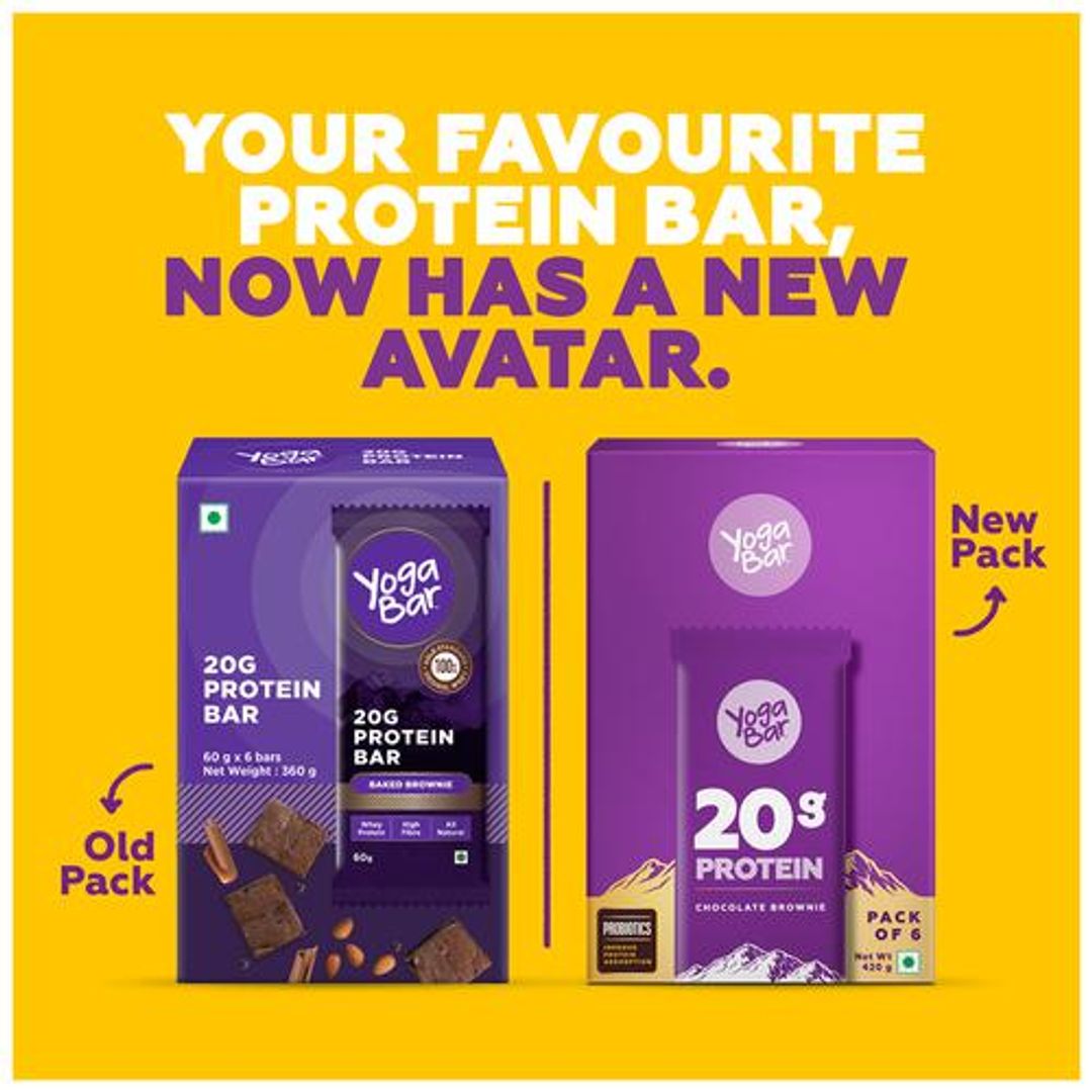 Yoga Bar 20g Protein Bar - Chocolate Brownie, No Added Sugar, Loaded With Fibre - Image 6