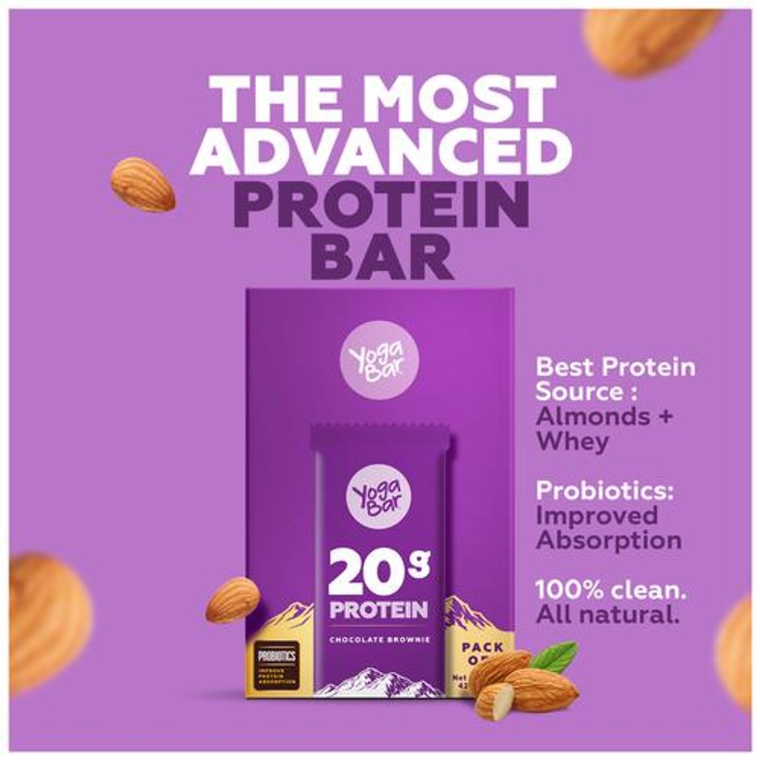 Yoga Bar 20g Protein Bar - Chocolate Brownie, No Added Sugar, Loaded With Fibre - Image 7