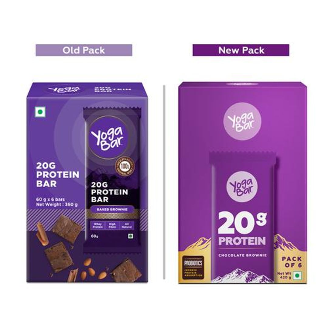 Yoga Bar 20g Protein Bar - Chocolate Brownie, No Added Sugar, Loaded With Fibre - Image 8