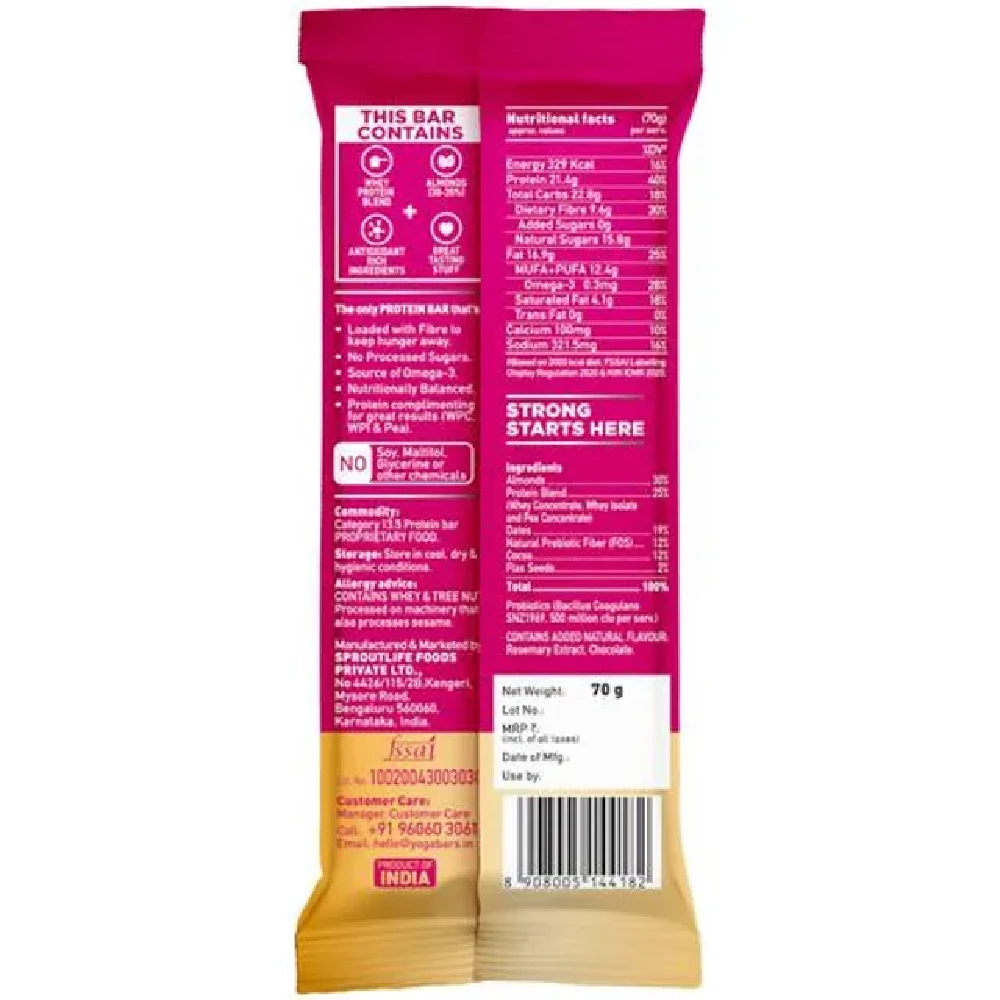 Yoga Bar 20g Protein Bar - Double Chocolate, No Added Sugar, Loaded With Fibre - Image 12