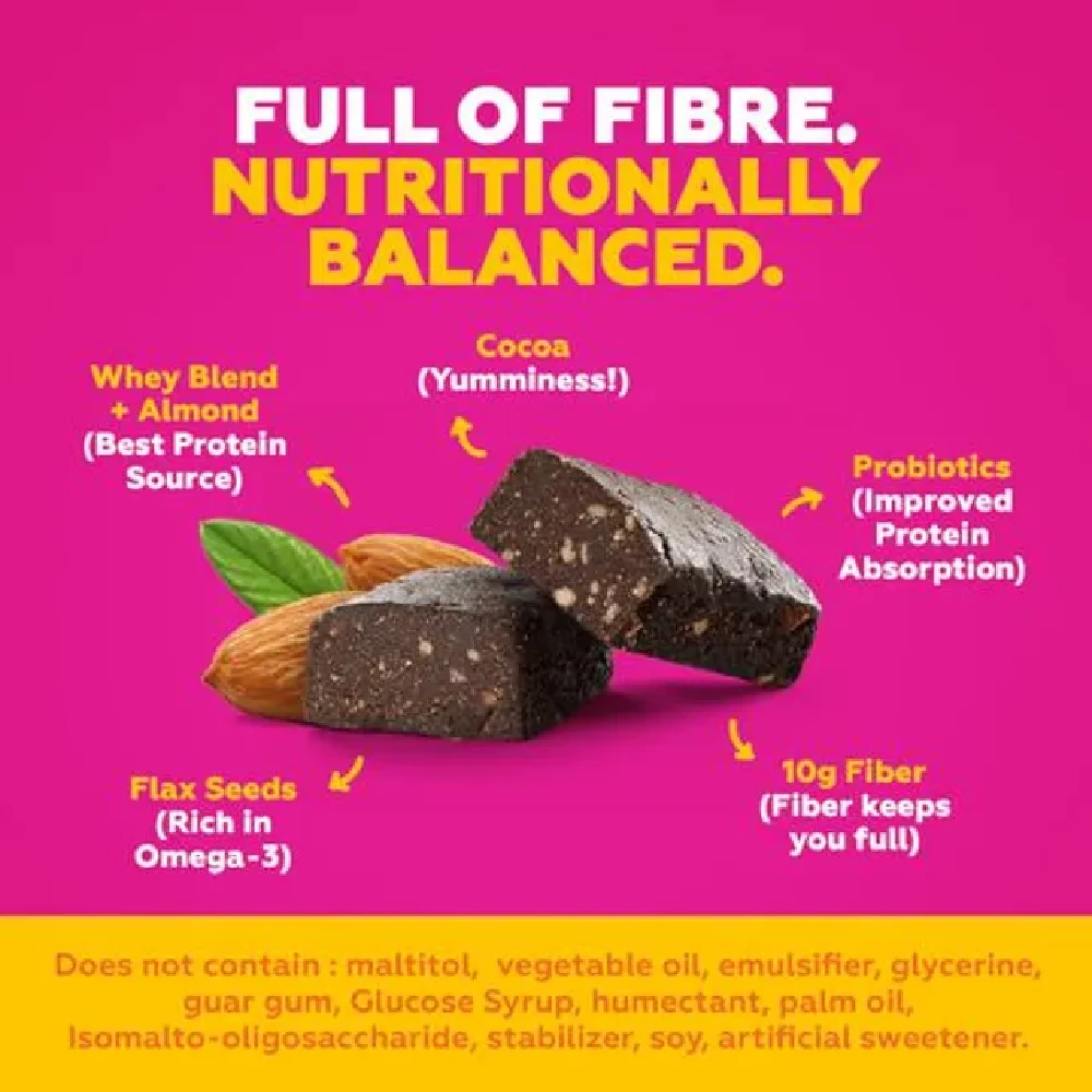 Yoga Bar 20g Protein Bar - Double Chocolate, No Added Sugar, Loaded With Fibre - Image 13