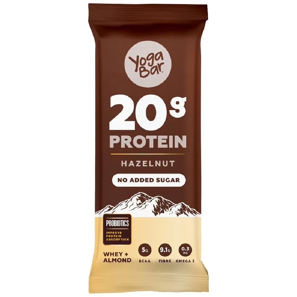 Yoga Bar 20g Protein Bar Hazelnut, No Added Sugar, Loaded With Fibre