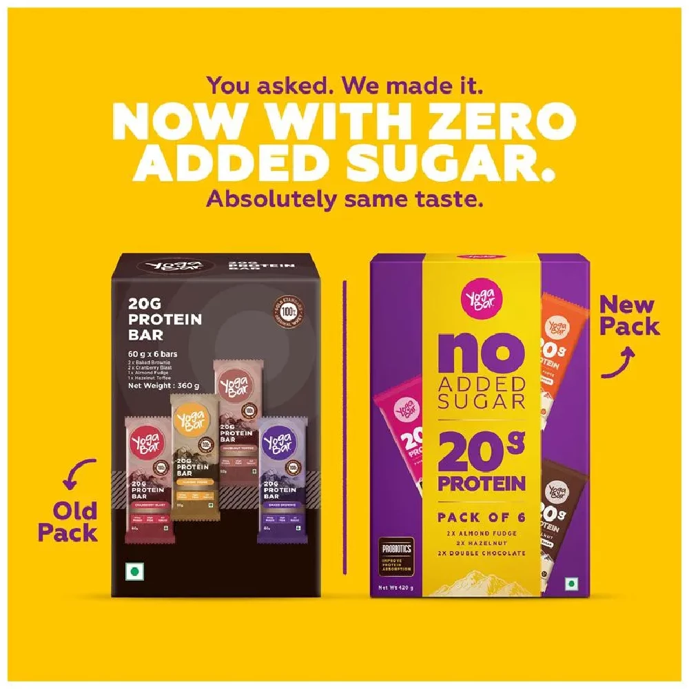 Yoga Bar 20g Protein Bars - Assorted, No Added Sugar, Loaded With Fibre - Image 6