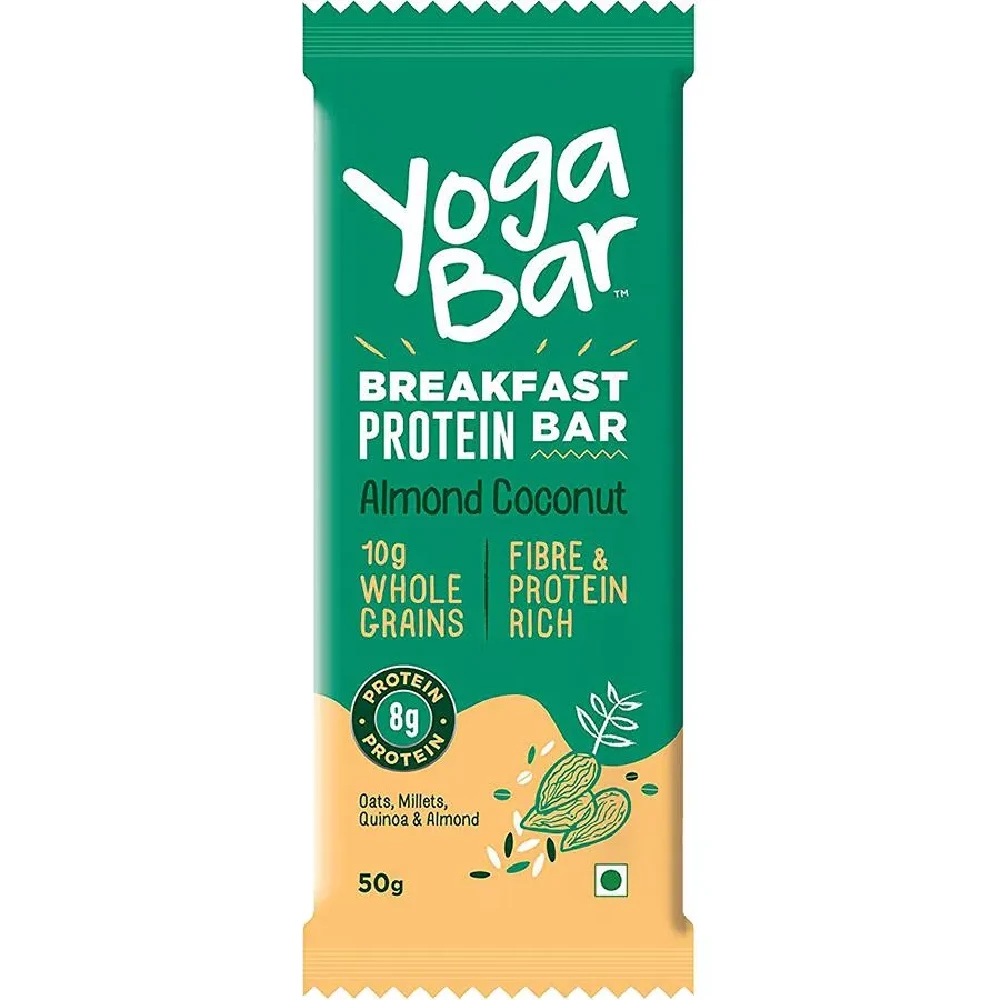 Yoga Bar Breakfast Protein Bar - Almond Coconut, Healthy Snack, Rich In Protein & Fibre Yoga Bar Breakfast Protein Bar - Almond Coconut, Healthy Snack, Rich In Protein & Fibre--50 g