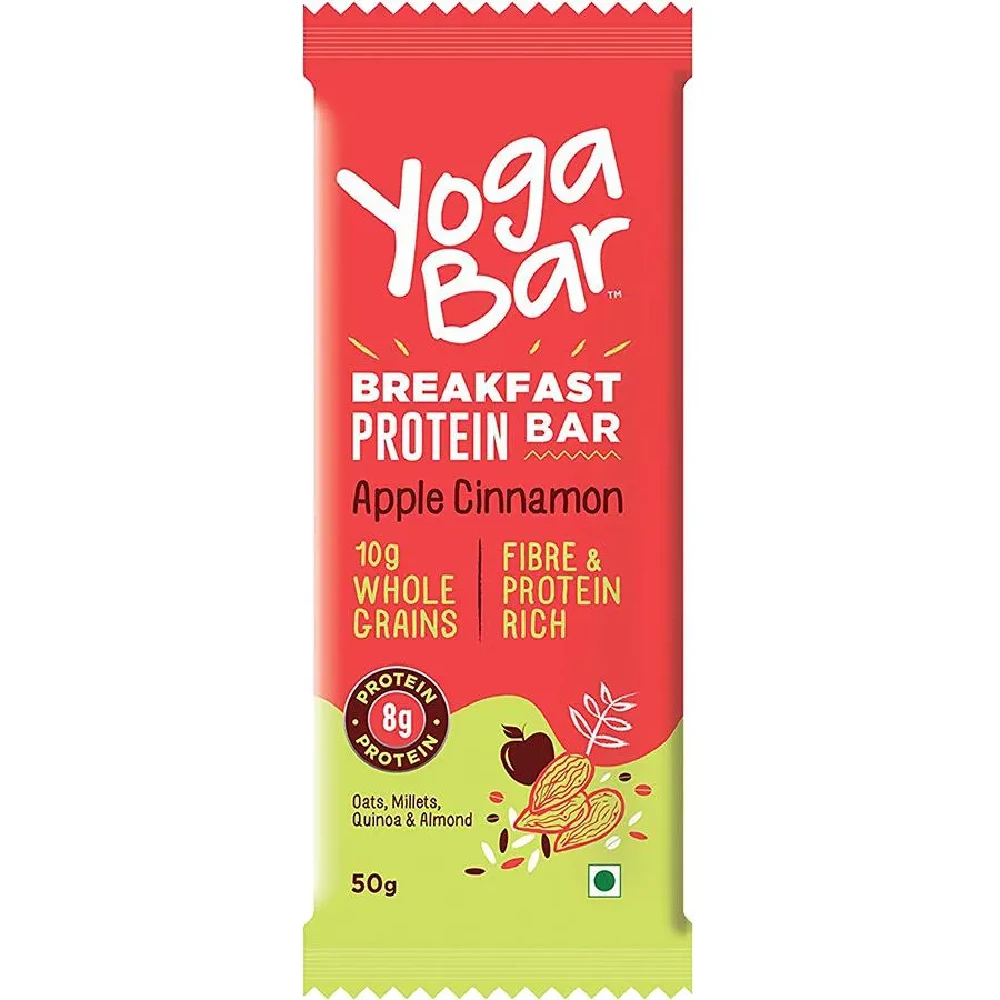 Yoga Bar Breakfast Protein Bar - Apple Cinnamon, Healthy Snack, Rich In Protein & Fibre Yoga Bar Breakfast Protein Bar - Apple Cinnamon, Healthy Snack, Rich In Protein & Fibre--50 g