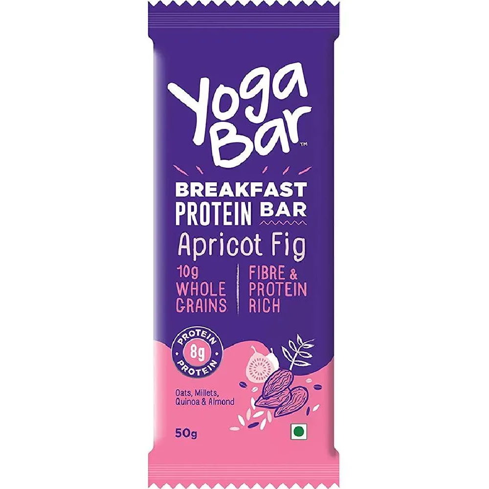 Yoga Bar Breakfast Protein Bar - Apricot Fig, Healthy Snack, Rich In Protein & Fibre Yoga Bar Breakfast Protein Bar - Apricot Fig, Healthy Snack, Rich In Protein & Fibre--50g