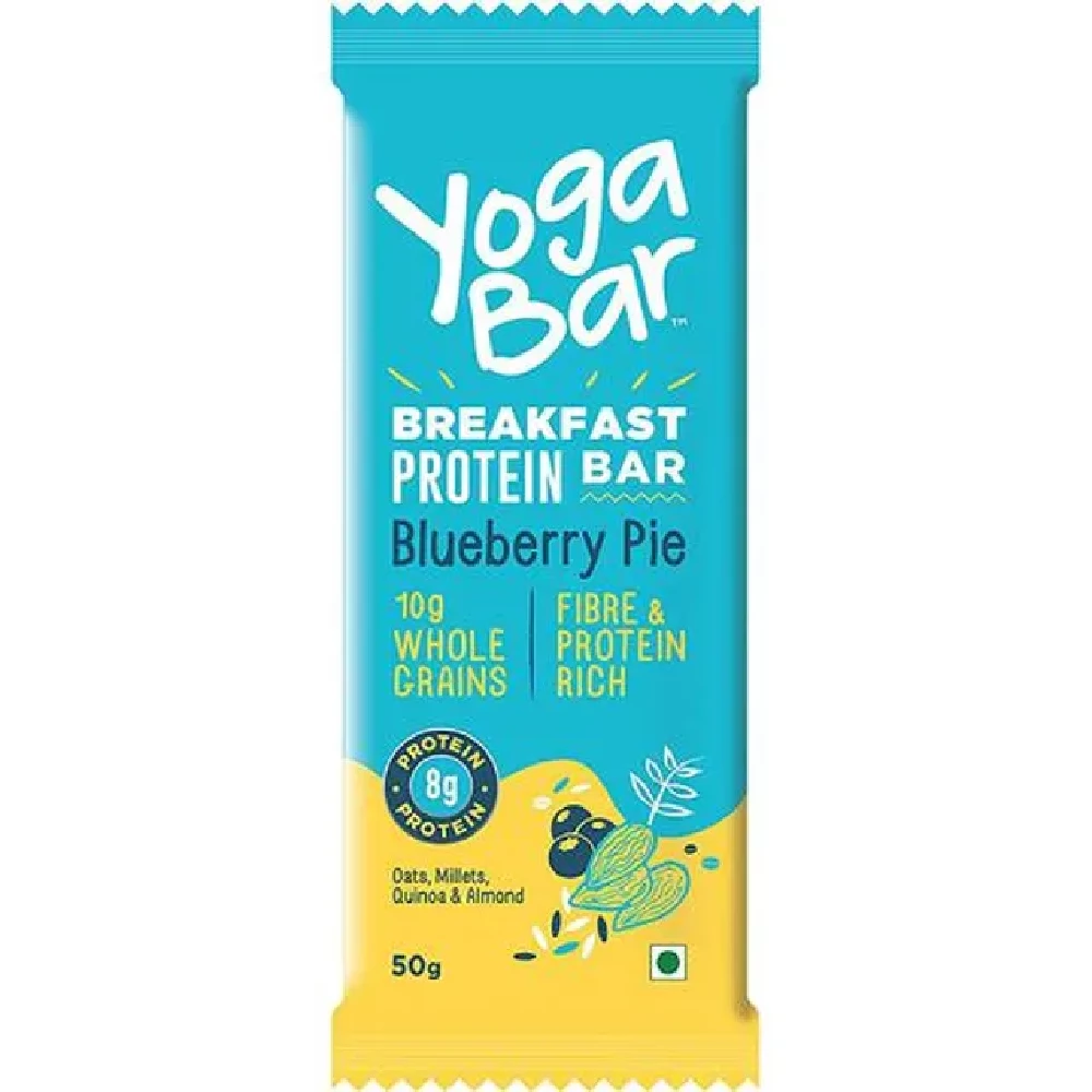 Yoga Bar Breakfast Protein Bar - Blueberry Pie, Healthy Snack, Rich In Protein & Fibre Yoga Bar Breakfast Protein Bar - Blueberry Pie, Healthy Snack, Rich In Protein & Fibre--50g