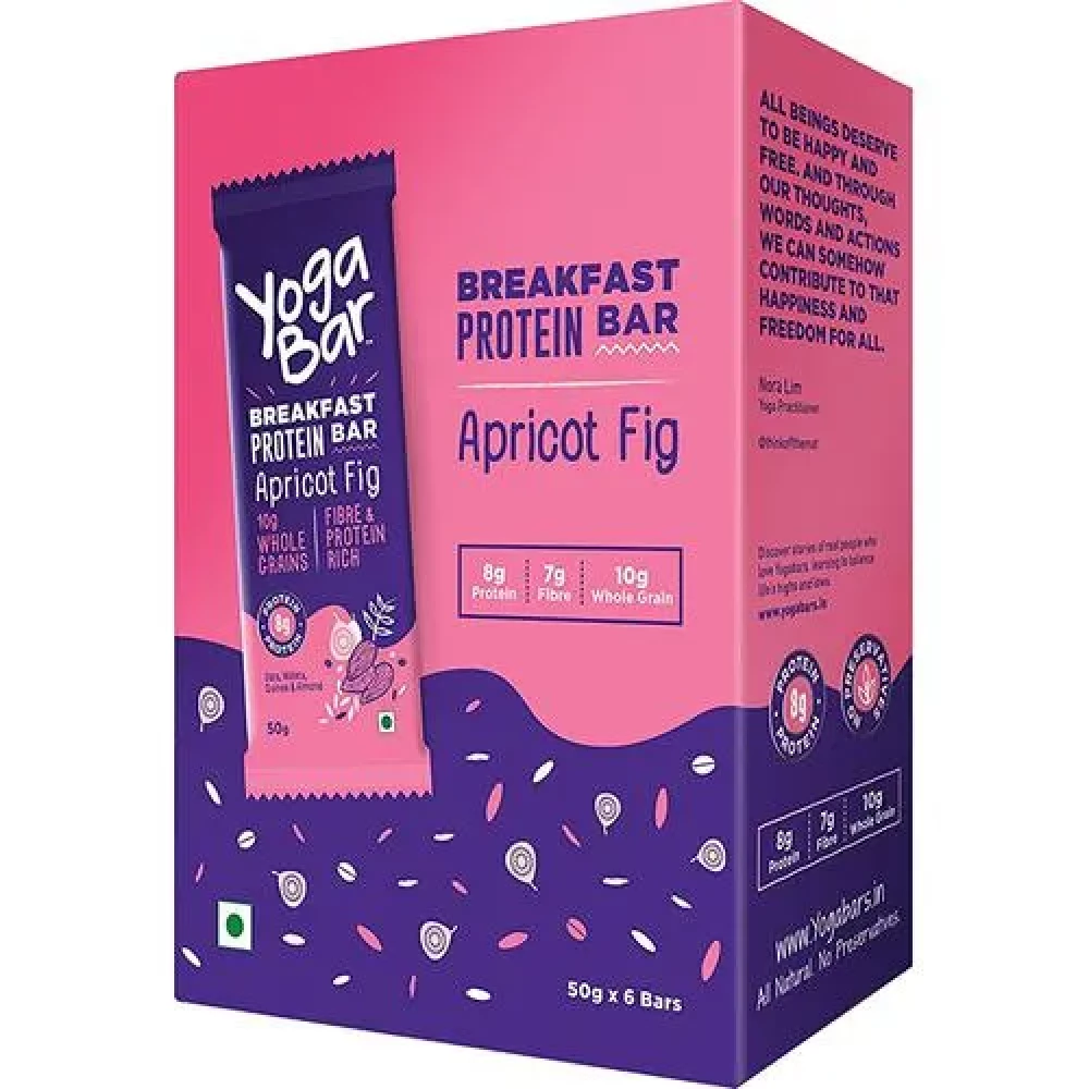 Yoga Bar Breakfast Protein Bars - Apricot Fig, Healthy Snack, Rich In Protein & Fibre Yoga Bar Breakfast Protein Bars - Apricot Fig, Healthy Snack, Rich In Protein & Fibre--50 g (Pack of 6)