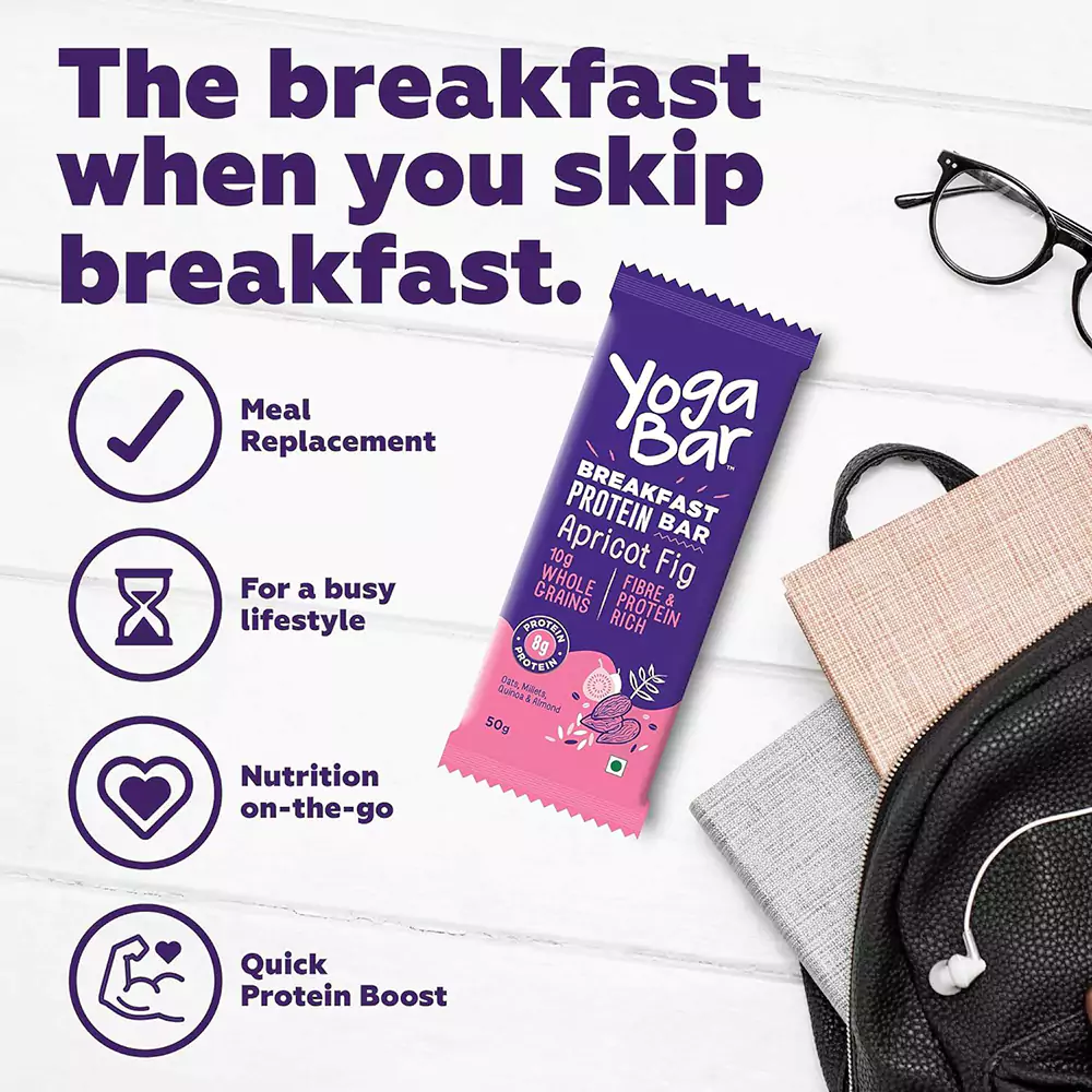 Yoga Bar Breakfast Protein Bars - Apricot Fig, Healthy Snack, Rich In Protein & Fibre - Image 5