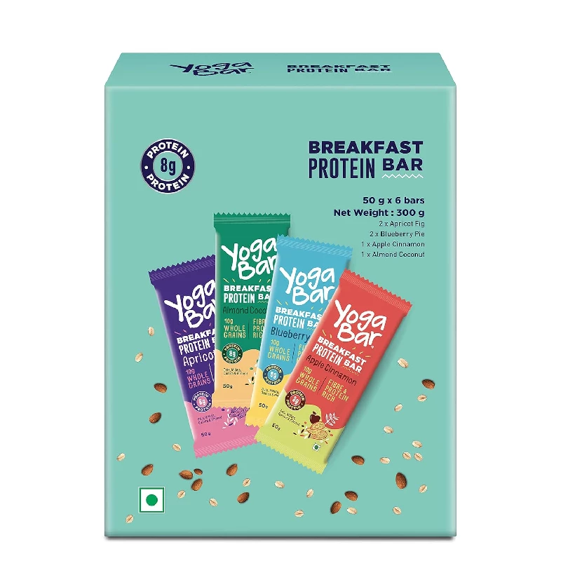 Yogabar Breakfast Bars Variety Pack with High Energy & Nutrition Bars Yogabar Breakfast Bars Variety Pack with High Energy & Nutrition Bars-Pack Size-50 g (Each)