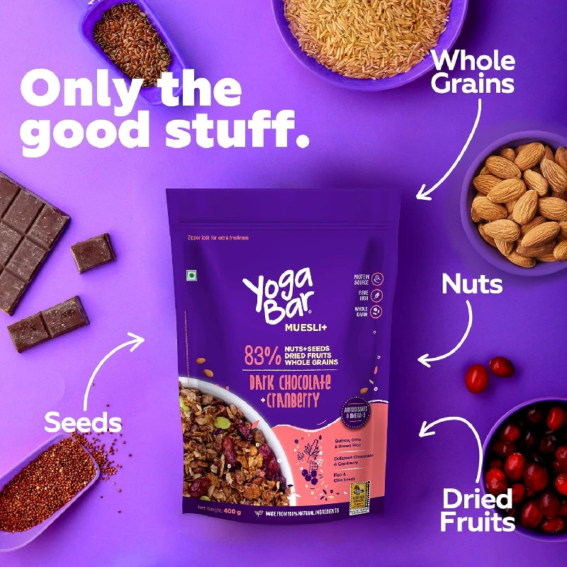 Yogabar Dark Chocolate & Cranberry Muesli - Image 2