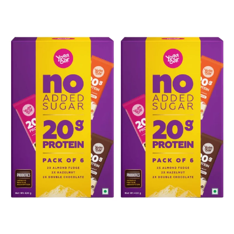 Yogabar No Added Sugar Protein Bars (Pack of 2) Yogabar No Added Sugar Protein Bars (Pack of 2)-Pack Size-420 g (Each)