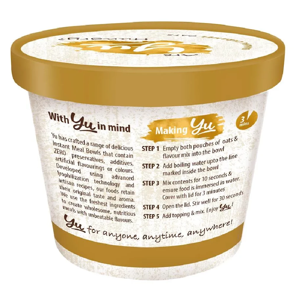 Yu Banana Caramel Instant Oats - Healthy Breakfast, Rich In Fibre & Protein - Image 2