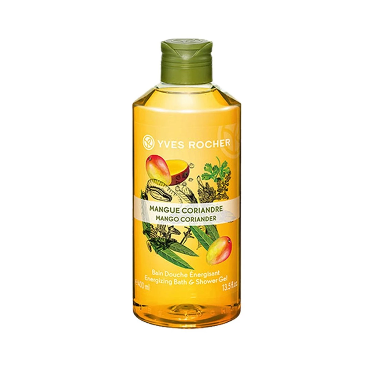 Yves Rocher Energizing Bath And Shower Gel-Mango Coriander Yves Rocher Energizing Bath And Shower Gel-Mango Coriander-Pack Size-400 ml