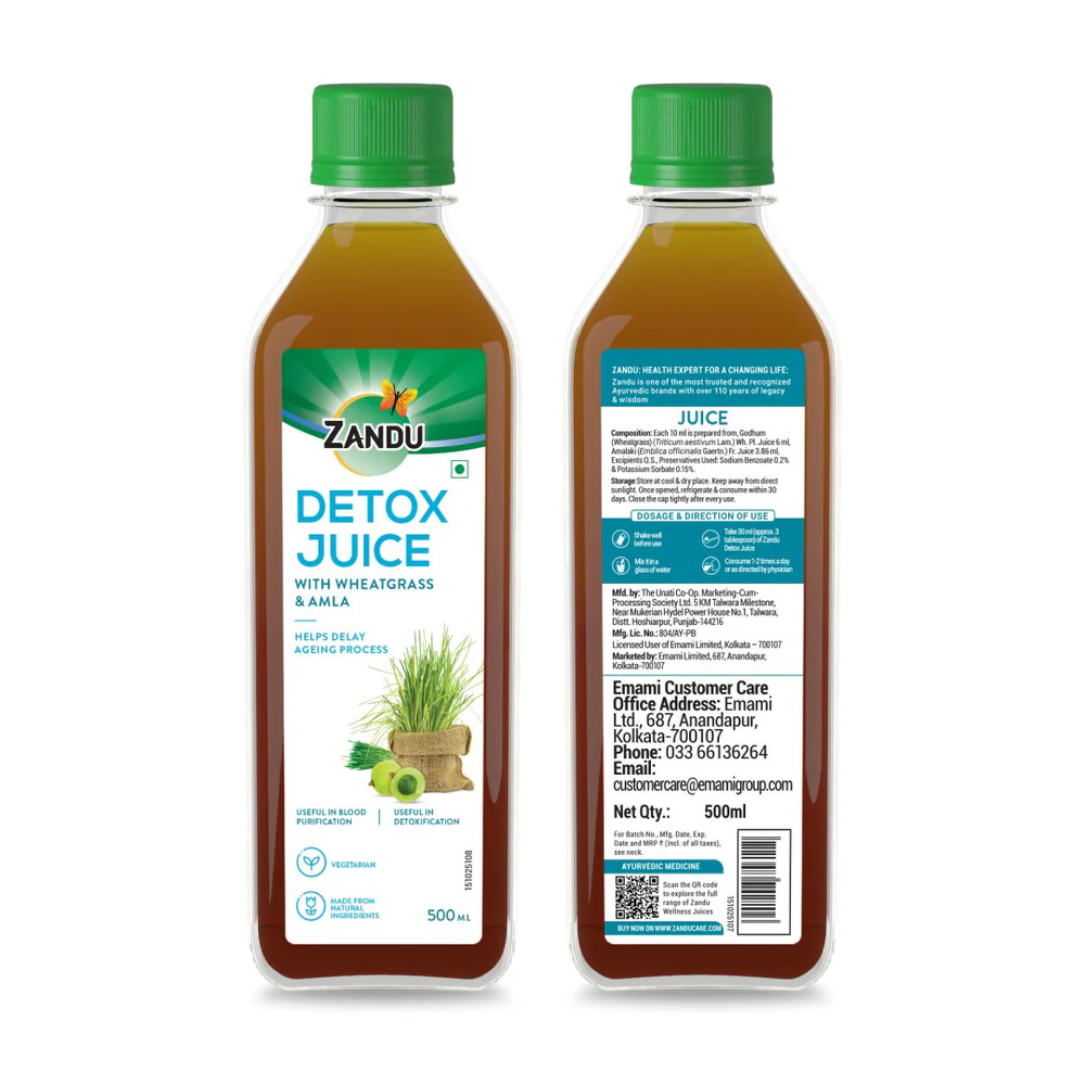 Zandu Detox Juice with Wheatgrass & Amla